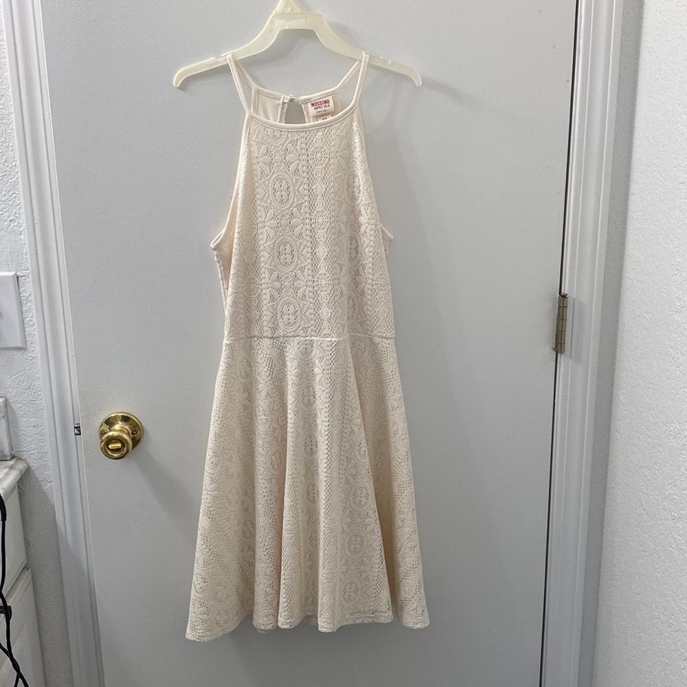 Cream high neck lace dress. Size S